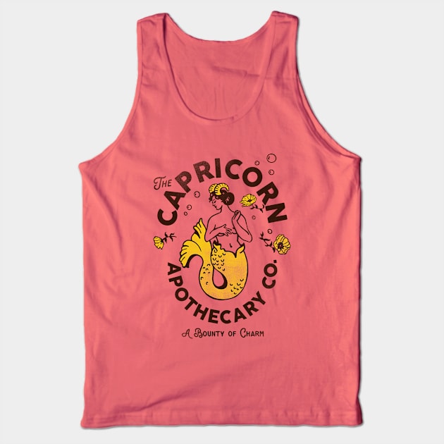 "Capricorn Apothecary Co: A Bounty Of Charm" Cool Zodiac Art Tank Top by The Whiskey Ginger